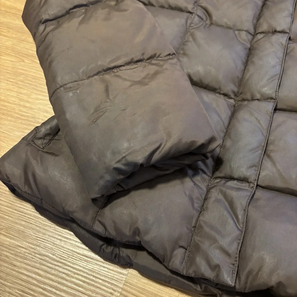 Vintage Eddie Bauer Premium Goose Down Puffer Jacket Womens XS Brown Quilted 90s